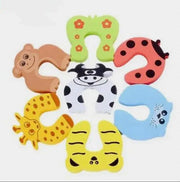 Topes de puerta de seguridad para bebés anti-aplastamiento en forma de mano y animalitos – Bloqueador de puerta grueso para protección infantil