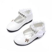 Lindos zapatos con flores y diamantes de imitación y lazo (3-11 años)