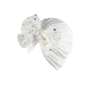 Precioso sombrero de bebé con lazo brillante: lindo turbante de color sólido