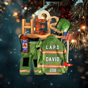 Personalized Firefighter Uniform Wooden Ornament