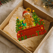 Personalized Gingerbread Family Car Wooden Ornament –