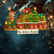 Personalized Gingerbread Family Train Ornament