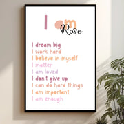 Personalized “I Am” Affirmation Poster For Kids