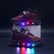 Kids LED Light-Up Shoes – Colorful Hook-and-Loop Sneakers