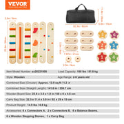 SucceBuy 6 piezas de vigas de equilibrio de madera para interiores y exteriores, tablas de equilibrio para niños pequeños de 2-6 años – Juguete Montessori para entrenamiento sensorial y de coordinación