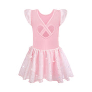 Girls Ballet Leotard Dress – Sparkly Cotton Dance Outfit