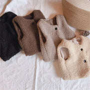 Kids Faux-Fur Vest – V-Neck Warm Layer & Unisex Style
