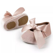 Zapatos de princesa con nudo de mariposa - Primeros pasos para bebés con suela blanda
