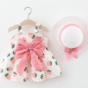 Vestido Bebé Niña Fresas con Gorro Verano