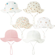 Sombrero de cubo de algodón para bebé de verano: gorra para exteriores con protector solar