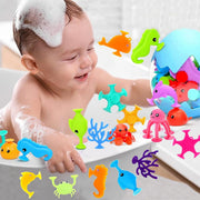 Juego de juguetes de baño de animales marinos de 9 piezas para la hora del baño del bebé
