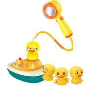 Juguete de baño con pato eléctrico y barco rociador