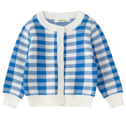 Plaid Design Knitted Cardigan