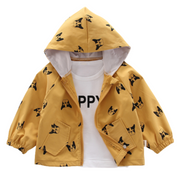 Dog Pattern Print Hooded Jacket