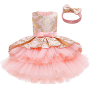 Layered Tutu Wedding Flower Girl Dress and Headband Set