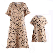 Vestido a juego para madre e hija con estampado de leopardo