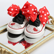 Unique Handmade Polka Dots Bowknot Canvas Shoes