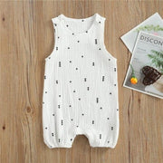 Buttoned Sleeveless Jumper Style Romper