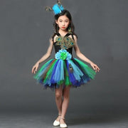 Peacock Flower Party Tutu Dress