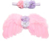 2 Piezas Set de Alas de Pluma de Ángel y Diadema de Flores para Recién Nacidos – Accesorios de Fotografía para Niñas Bebés en Sesiones de Fotos