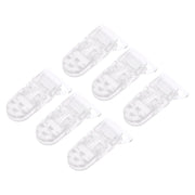 25 Pcs Clear T-Shaped Plastic Baby Pacifier Clips
