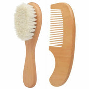 Juego de peine y cepillo para el cabello de madera para bebés: cuidado suave del bebé 