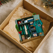 Adorno de madera personalizado "La mejor enfermera de todas" – Regalo de enfermera con nombre personalizado, decoración navideña de agradecimiento para trabajadores de la salud