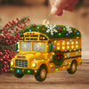 Adorno de madera personalizado para el mejor conductor de autobús escolar - Regalo de Navidad con autobús amarillo personalizado para conductores y maestros