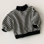 Sudadera Acogedora de Cuello Alto a Rayas para Bebé 