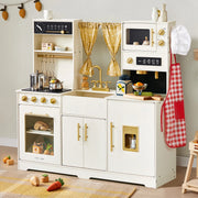 Iconic cream wooden play kitchen for kids full view