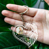 Personalized Memorial Heart Wing Keychain – Custom Clear Acrylic Photo Keepsake | "Your Wings Were Ready" Sympathy Gift for Loss of Loved One