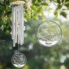 Personalized Memorial Round Glass Wind Chime – Engraved Sympathy Gift for Loss of Loved One