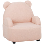Bear Shaped Toddler Armchair with Teddy Fleece Upholstery, Cozy Furniture for Kids Bedroom, Playroom, and Reading (Ages 18 Months–3 Years, Max 45 KG)
