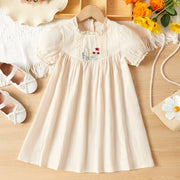 Girls' Embroidered Floral Princess Dress: Casual Fashion