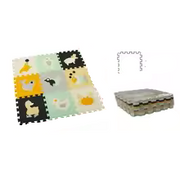 Tapete de Juego de Espuma EVA de Animales de Dibujos Animados de 11.8 x 11.8 x 0.4 pulgadas – Set de Rompecabezas de 9 Piezas para Bebés y Niños Pequeños