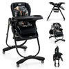 Silla alta plegable 7 en 1 con 7 niveles de altura, respaldo reclinable, doble bandeja removible (lavavajillas), y ruedas con freno (6–36 meses)
