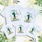 Cumpleaños niño selva familia camisas
