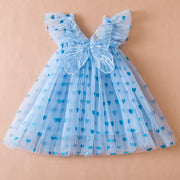 Vestido de fiesta de cumpleaños de princesa de 1Lovebaby: Vestido de tul con ala y lazo en la espalda