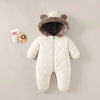 Baby & Toddler Quilted Romper – Bear-Ear Hood & Zip-Up Design
