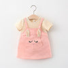 Vestido de princesa a rayas con gato de dibujos animados para bebé (6M-24M)