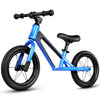 Bicicleta de equilibrio infantil de 12 pulgadas para niños de 2-6 años, bicicleta de entrenamiento ligera sin pedales con neumáticos antipinchazos de PU y marco de aleación de magnesio (Púrpura/Rosa/Azul)