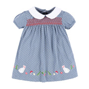 Baby Girls' Cotton Rabbit Applique Clothes: Summer Casual Wear