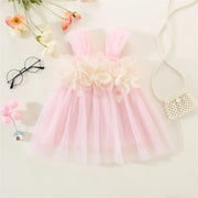 Vestido de princesa de malla con pétalos dulces de 1Lovebaby: atuendo de noche para bodas y fiestas 