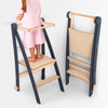 Kids Helper Tower – Foldable Toddler Step Stool for Kitchen, Bathroom & Learning (Graphite)