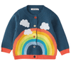 Clouds and Rainbow Print Knitted Cardigan