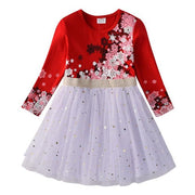 Star Sleeved Fancy Mesh Dress