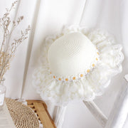 Sombrero de paja de girasol para niños