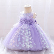 Vestido de fiesta de princesa con apliques florales y encaje bordado