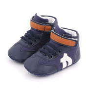 Zapatos deportivos de suela blanda para bebé de corte alto para antes de caminar