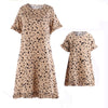 Vestido a juego para madre e hija con estampado de leopardo